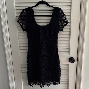 Hollister Black Crochet Mini Dress
